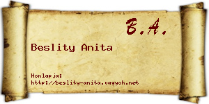 Beslity Anita névjegykártya